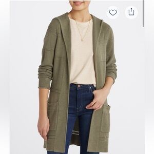 Khaki Women's Hooded Cardigan